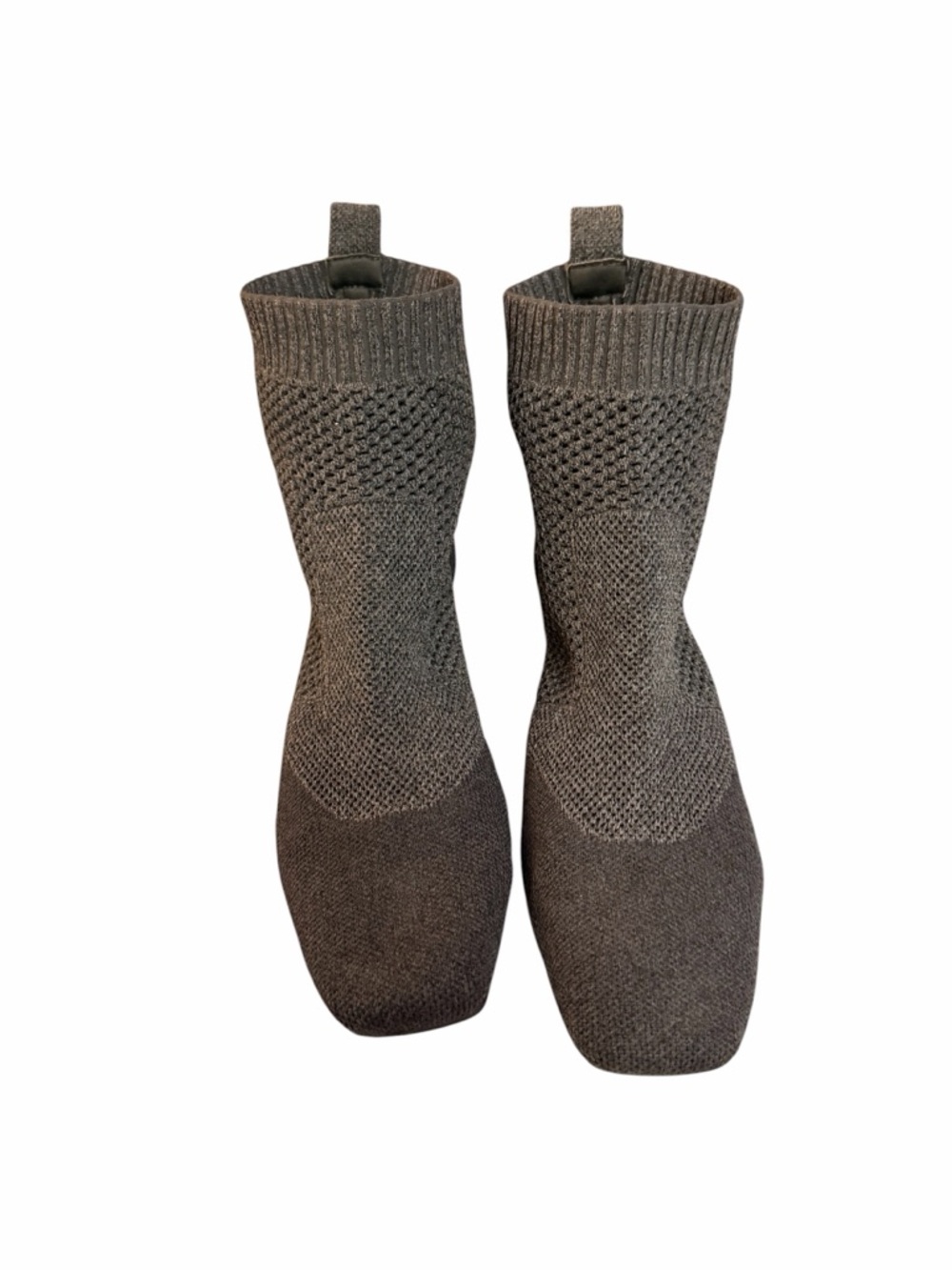 VIVAIA Knit Sock Ankle Boots with Block Heel | Square Toe Stretch - VEGAN